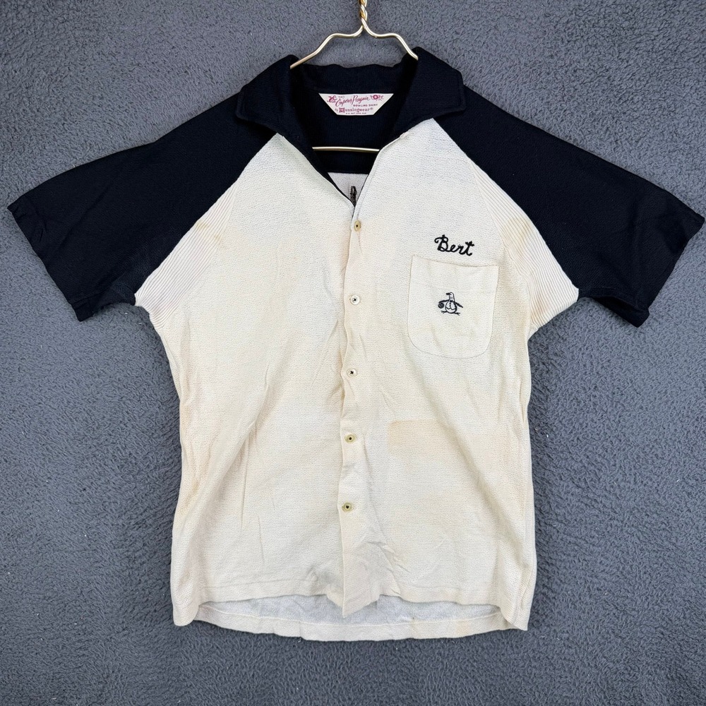 TrueVintage Munsingwear‎ Emperor Penguin Bowling Shirt Mens S Chainstitch Bert